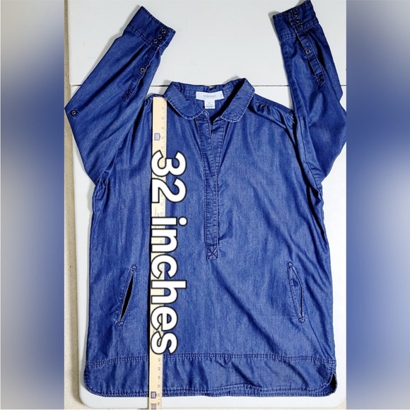 Workshop Republic Clothing 2X Chambray Roll Tab Tunic - Picture 2 of 8